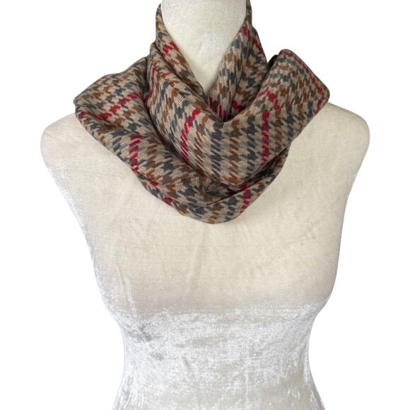 Softer Than Cashmere super soft multicolored houndstooth rectangle scarf - Picture 3 of 6